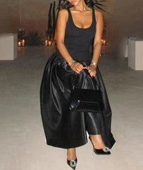 Sleeveless Deep U neck A-line Dresses