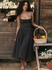 Slim Bodycon A-Line Midi Dress