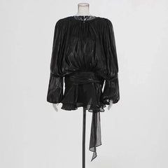 Solid Blouse Mini Dress