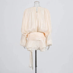 Solid Blouse Mini Dress