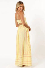 Spaghetti Strap Style Striped Maxi Dress