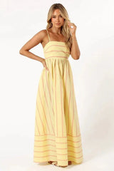 Spaghetti Strap Style Striped Maxi Dress