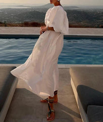 Square Collar Puff Sleeve Elegant Dresses