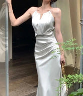 Stain Sleeveless Mermaid Slim Dress