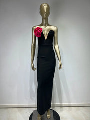 Strapless Flower Patchwork Maxi Dress