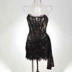 Strapless Lace Mini Dress