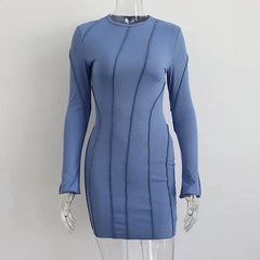 Striped Knitted Mini Bodycon Dress