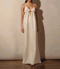 Summer Maxi Dress Backless Design