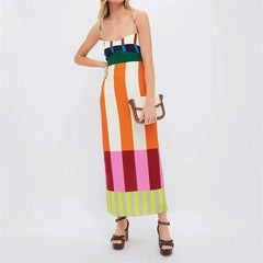 Summer Striped Slit Dress