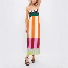 Summer Striped Slit Dress