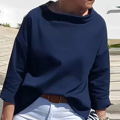 Charlotte - Elegant Rounded Hem Blouse