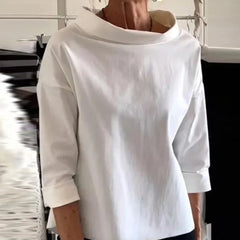 Charlotte - Elegant Rounded Hem Blouse