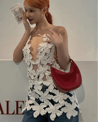 White Halter See-through Mini Dress