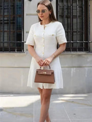 White Knit Mini Dress