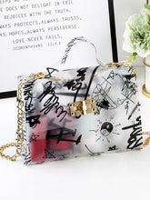 Graffiti Print Strap Crossbody Bag