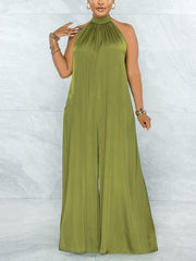 Satin Halter Jumpsuit