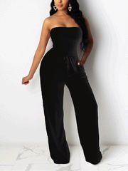 Strapless Wide Leg Jumpsuit