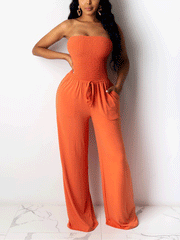 Strapless Wide Leg Jumpsuit