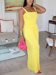 Spaghetti Strap Wide Leg Jumpsuits