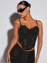 Contrast Mesh Bustier Cami Top