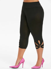 Solid Color Cutout Yoga Leggings