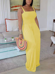 Spaghetti Strap Wide Leg Jumpsuits