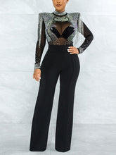 Sparkle Rhinestone Mesh Jumpsuit