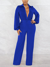 V Neck Wide Leg Jumpsuits