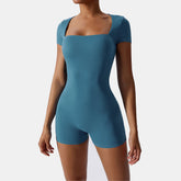Cap Sleeve Square Neck Yoga Romper