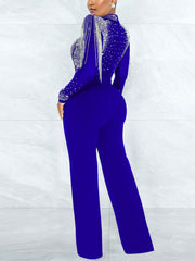 Sparkle Rhinestone Mesh Jumpsuit