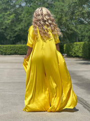 Loose Solid V-neck Jumpsuit