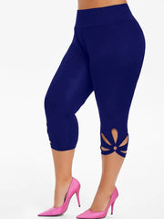 Solid Color Cutout Yoga Leggings