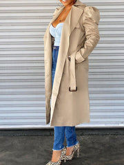 Belted Lapel Collar Trench Coat