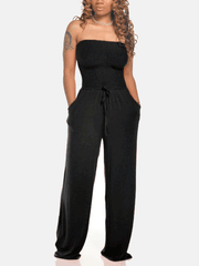 Strapless Wide Leg Jumpsuit