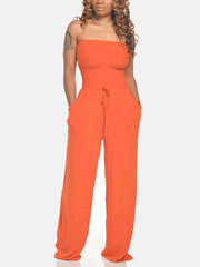 Strapless Wide Leg Jumpsuit
