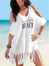 Letter Tassels Batwing Sleeves Tops