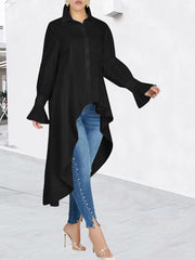 Ruffled High Low Hem Tops