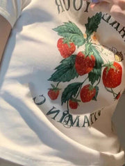 Strawberry Print Crop Top