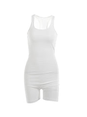 Racer Back Ribbed Knit Romper