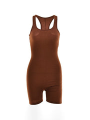 Racer Back Ribbed Knit Romper