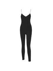 Black Sleeveless Ribbed Bodycon Jumpsuit