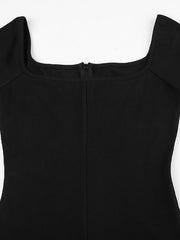 Short Sleeve Black Ribbed Romper