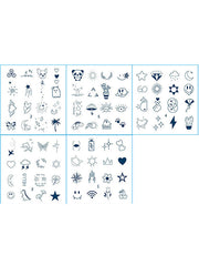5sheets Mixed Cute Pattern Tattoo Sticker