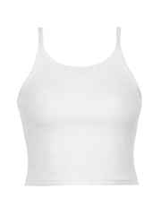 Rib Basic Solid Crop Cami Top