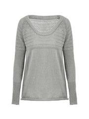 Gray Pointelle Knit Long Top