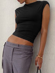 Lace Up Backless Cropped Tank Top