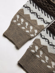 Mixed Jacquard Vintage Pullover Sweater
