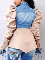 Denim Patchwork Tops