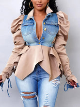 Denim Patchwork Tops