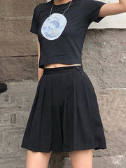 Crescent Moon Graphic Crop Top